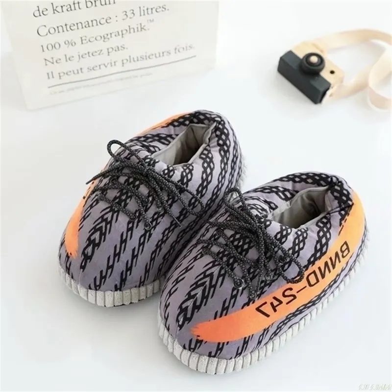 Winter Stripe Unisex One Size 3543 Home Slipper Green Indoor Snug Sneaker Warm House Floor Slides Y200423