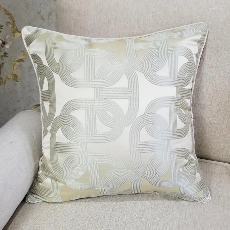 Cuscino/Fodera decorativa contemporanea geometrica beige color oro argento ellittico divano sedia fodera di design decorativa quadrata per la casa 45x45 cm/decorazione