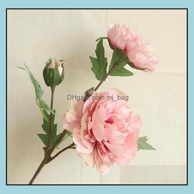 artificial flowers peony bouquet home party decoration fake silk single stem flowers floral wedding decorations real touch material