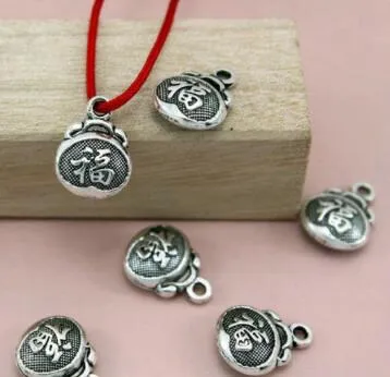 Tibetan Silber Lucky Bag Anhänger handgefertigt dekorativen Metalldiy -Schmuck -Legierungszubehör DF4S