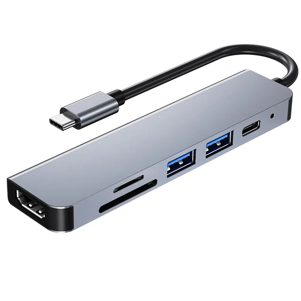 6 in 1 USB HUB C HUB USB C Type-c a USB 3.0 Dock compatibile con HDMI per MacBook Pro Per Nintendo Switch USB-C Type C 3.0 Splitter