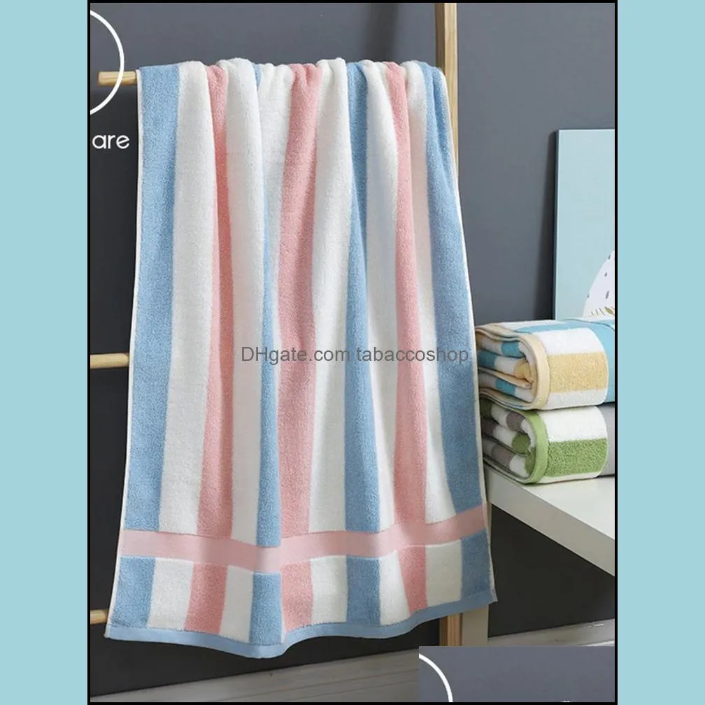 Asciugamano tessili da casa giardino 70x140 cm asciugamani da bagno di cotone morbido bagno altamente assorbente per Adts Color a strisce consegna a strisce 2021 2w