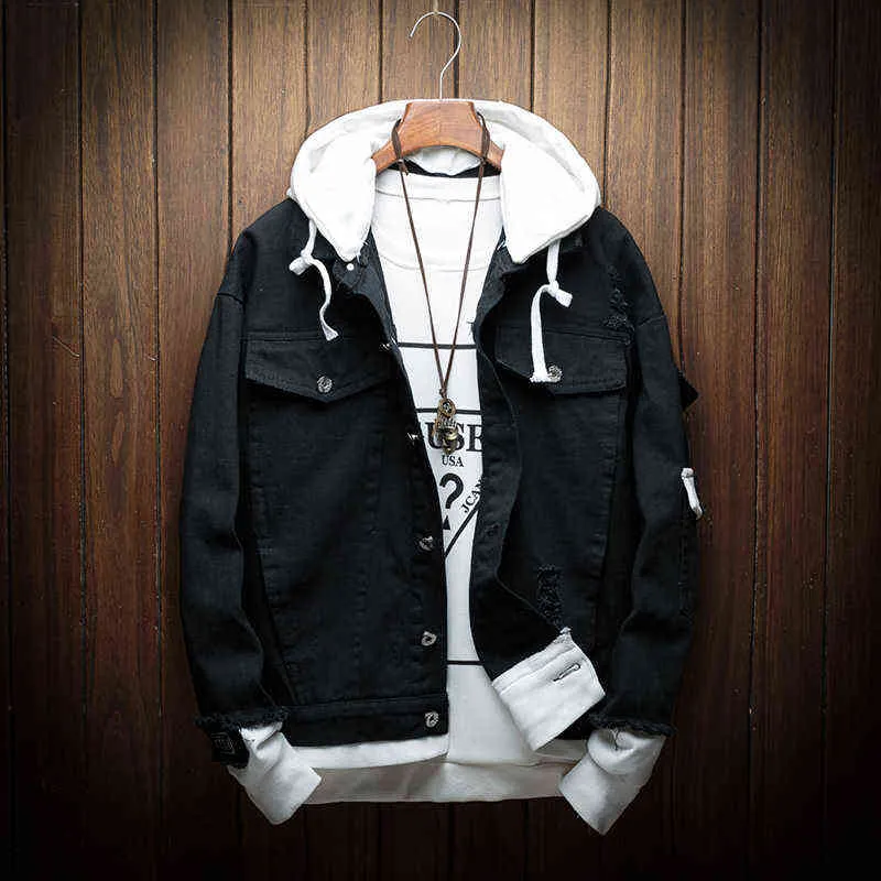 Jean jacket with sweatshirt hood deals