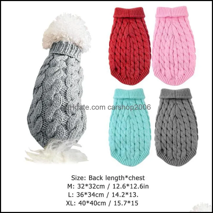winter knitted dog clothes warm jumper sweater for small large dogs pet clothing coat knitting crochet cloth jersey apparel