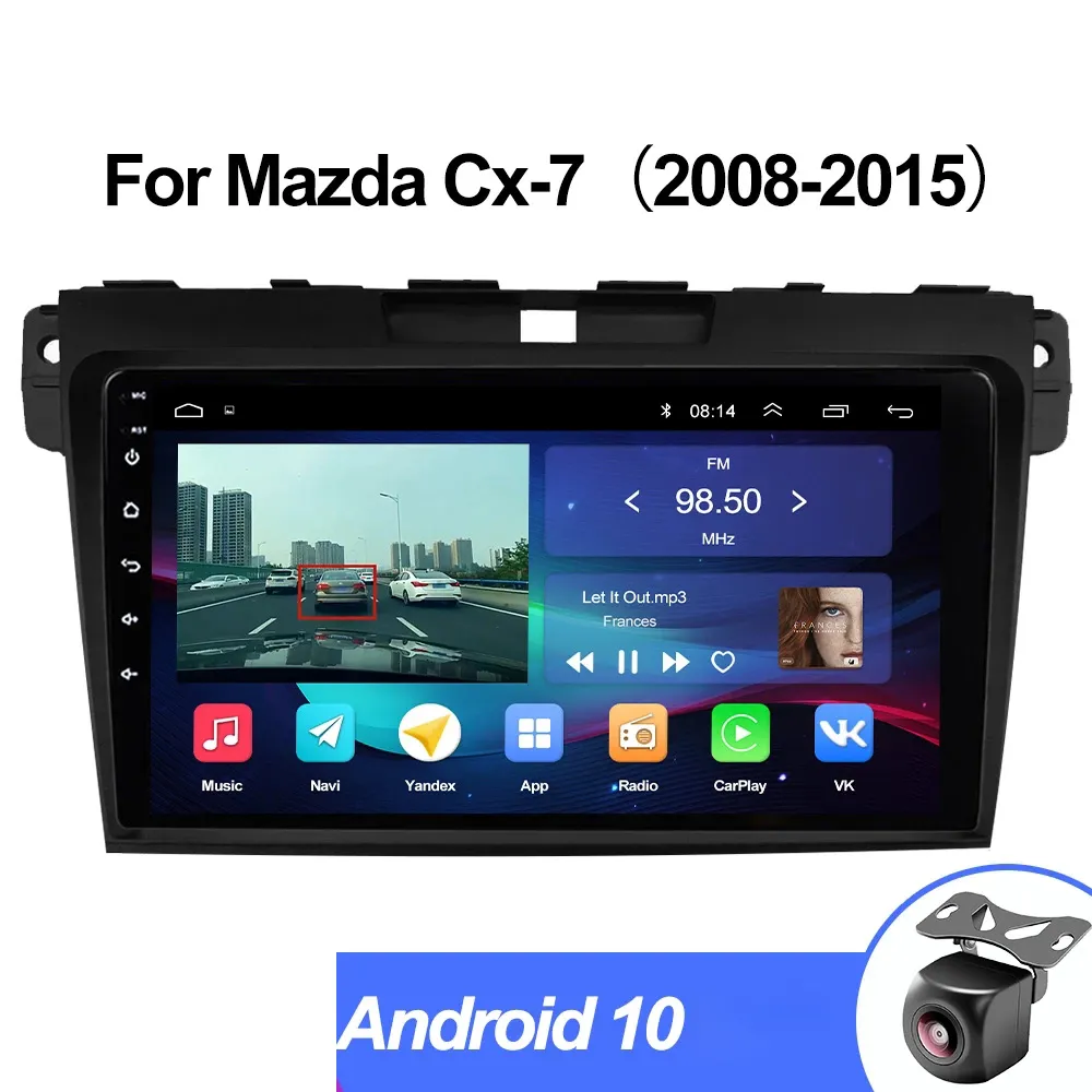 9インチAndroid 10 HDカーマルチメディアビデオプレーヤーMazda CX-7 2008-2015 Bluetooth GPSナビゲーション
