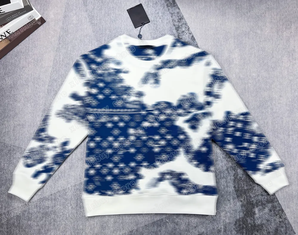 22ss Men Women designer Sweatshirts Hoodies tie dye blue letter print casual high quality fashion men white black XS-L