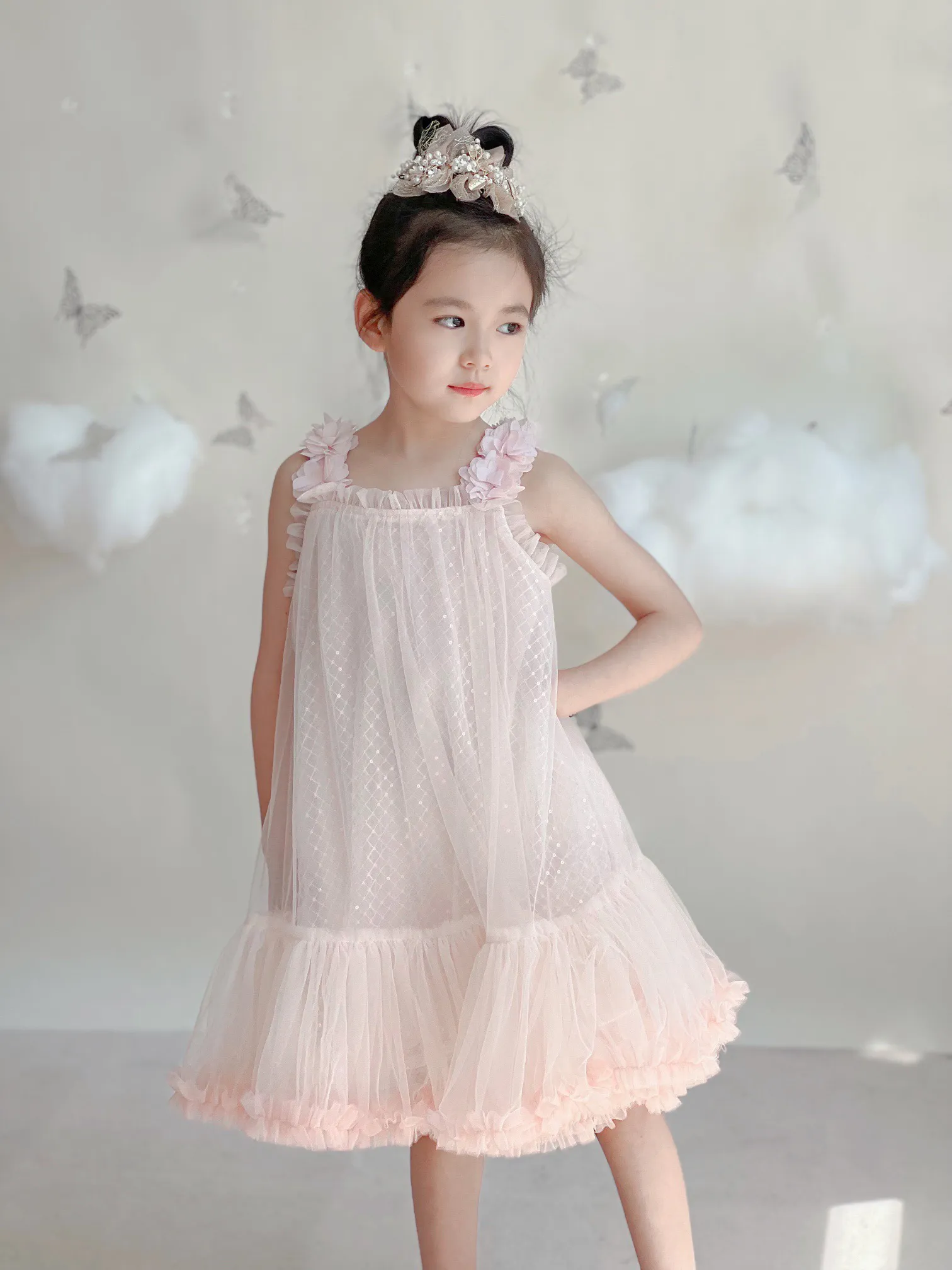 Été enfants filles robes de princesse bébé fille fête de mariage Tutu robe mignon enfants paillettes dentelle vêtements