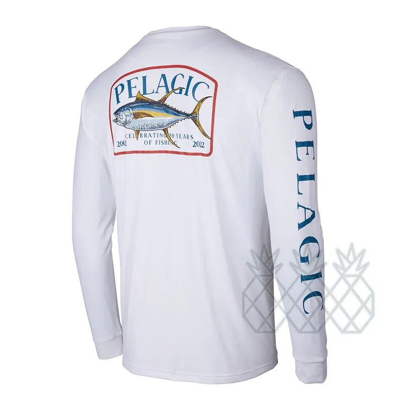 PELAGIC Mens Fishing Damar Hamlin Shirt UV Sun Protection, Long