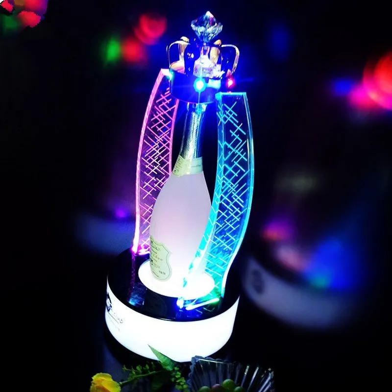 New Fashion Imperial Crown GlowBar LED ricaricabile Bottiglia di vino Presentatore Champagne Glorifier Display Vassoio di servizio VIP per NightClub Party Lounge