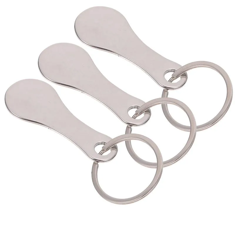 Hooks & Rails 2Pcs/3pcs Portable Stainless Steel Key Rings Chain Pendant Shopping Trolley Tokens Gift Supplies 7.5x3cmHooks