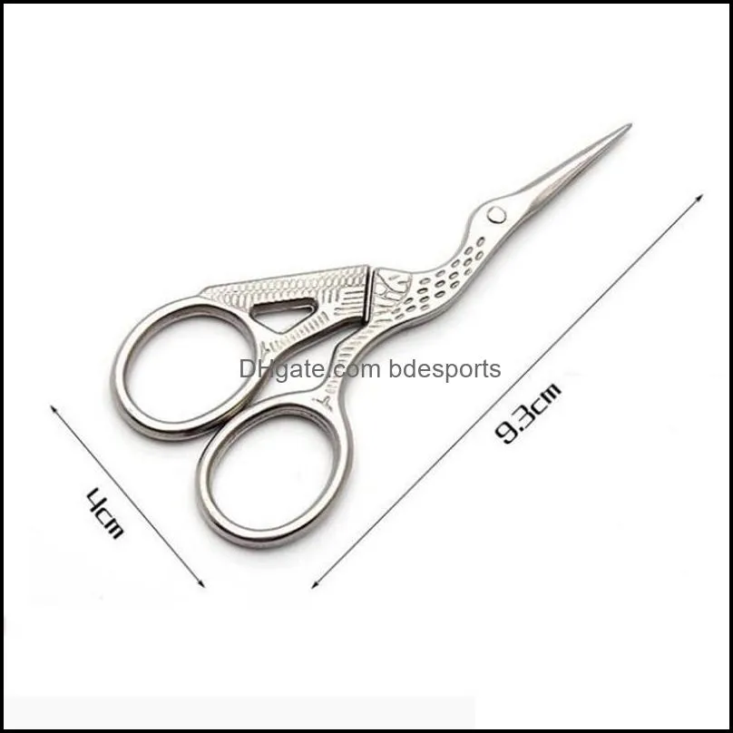 Stainless Steel Embroidery Sewing Tools Crane Shape Stork Measures Retro Craft Shears Cross Stitch Scissors fast shipping 35pcs