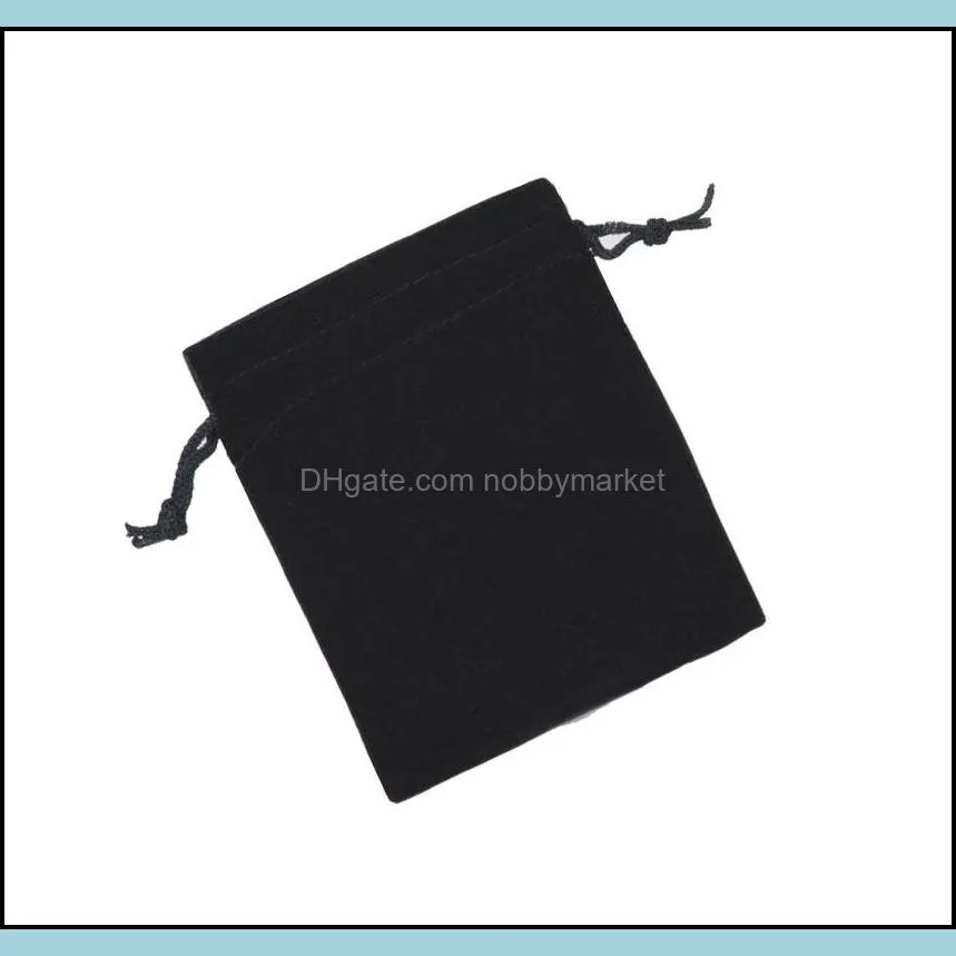 100pcs/lot Black Velvet Jewelry Bags Pouches For Craft Fashion Gift Packaging Display B03