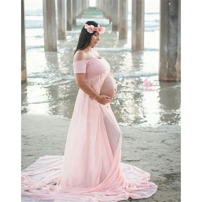 Floor-Length Chiffon Maternity Dress with Round Neckline and Printed  Pattern for Summer Photo Shoot from Dhgate Maternity Dresses - price 28.15