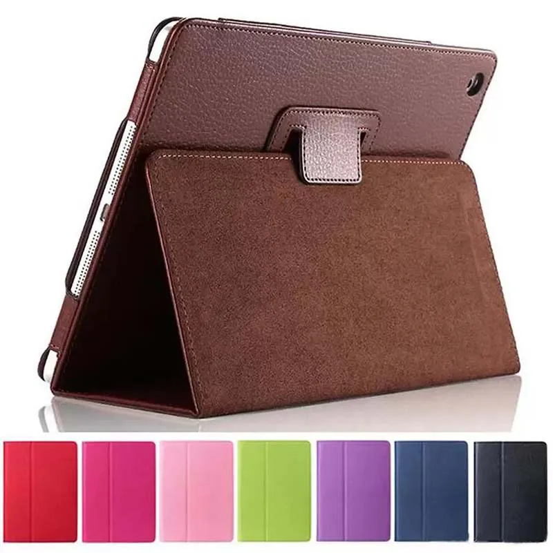 Auto Flip Litchi PU skórzany pokrowiec stojak uchwyt Folio etui na ipada 10.2 10.5 2/3/4 air1 air2 pro 9.7 mini 6 /2/3/4/5/6 pro 11