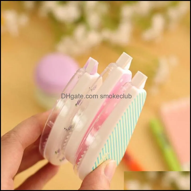 Wholesale-Creative Kawaii Dot Plastic Correction Tape Lovely Flower Correction Tape For Kids School Supplies Free Shipping 859