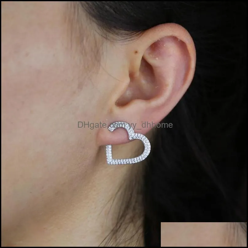 Hoop Hie boucles d'oreilles Bijoux en gros 2021 haute qualité coeur cristal pour les femmes Bijoux géométrique strass Cz boucle d'oreille déclaration cadeaux goutte