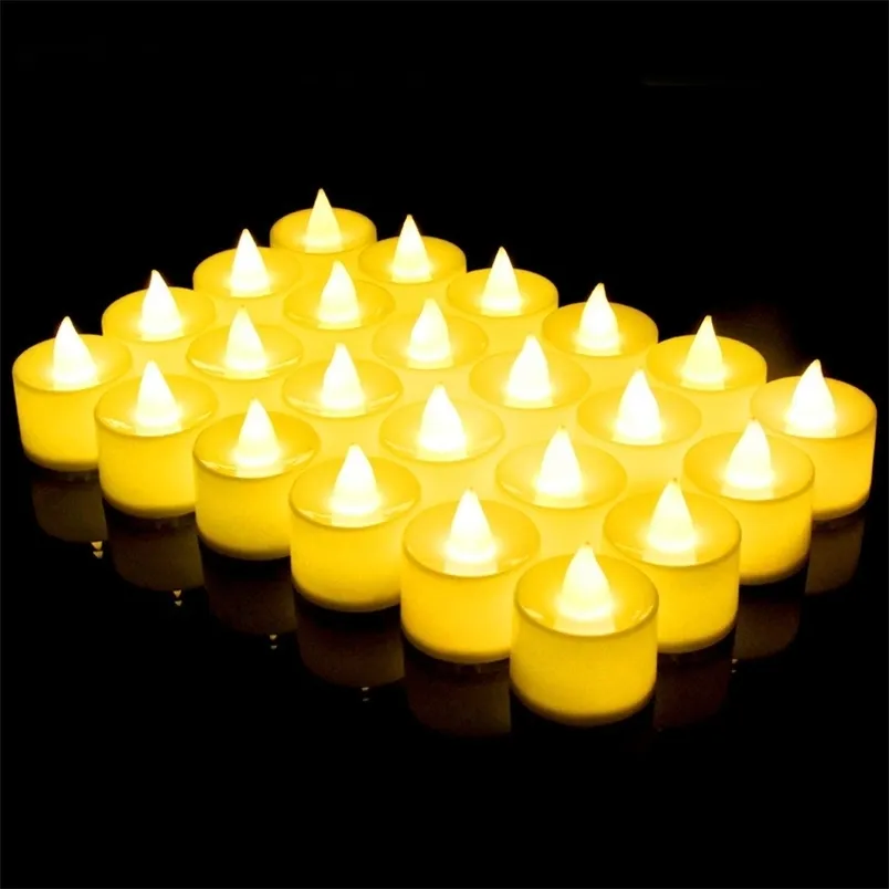 2448 pezzi a lume di candela elettronico senza fiamma LED Tealight Candele da tè Luce di nozze Candele romantiche Luci per la festa di nozze 220527