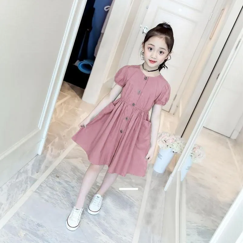 Summer Cotton Princess Dress For Girls Casual Cute And