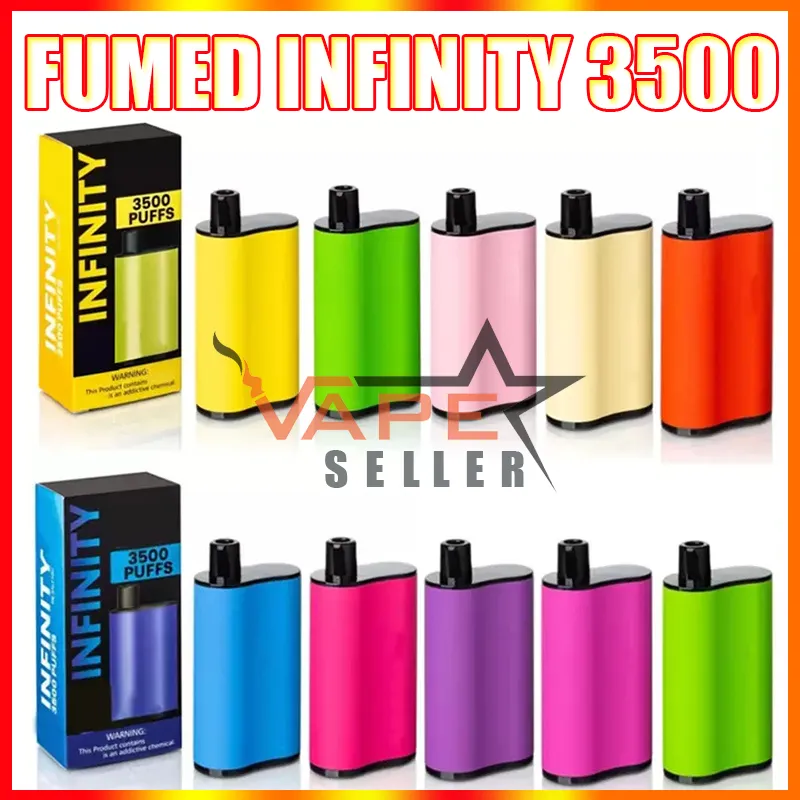 Fumed Infinity 3500 Puffs Desechable Vape Pen E Cigarette con 1500mAh Batería 12ml Precargada Pod Big Vapor Stick Box Kit