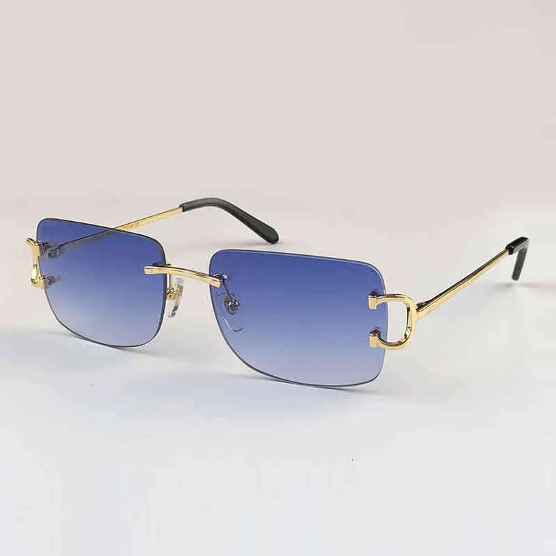 Plasas Joyas Gafas de sol con carteras de alta gama para el hombre Goldia C Gafas de metal decorativas Anti Uv400 Sunshade Protección de ojos Gradiente Masculino Gris