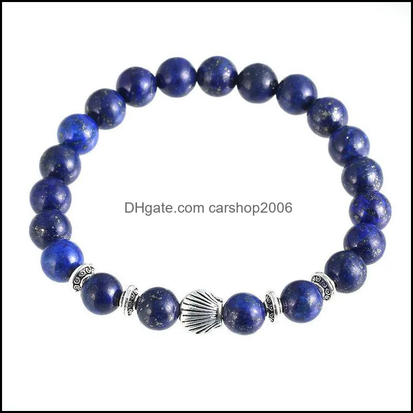 charms bracelets natural stones silver  with gold crown howlite lava beads wrap bead bracelets carshop2006