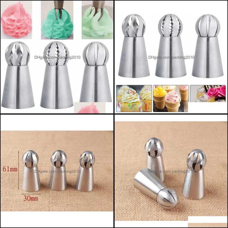 baking & pastry tools cake nozzles silver russian flower icing piping lace mold decorating tool