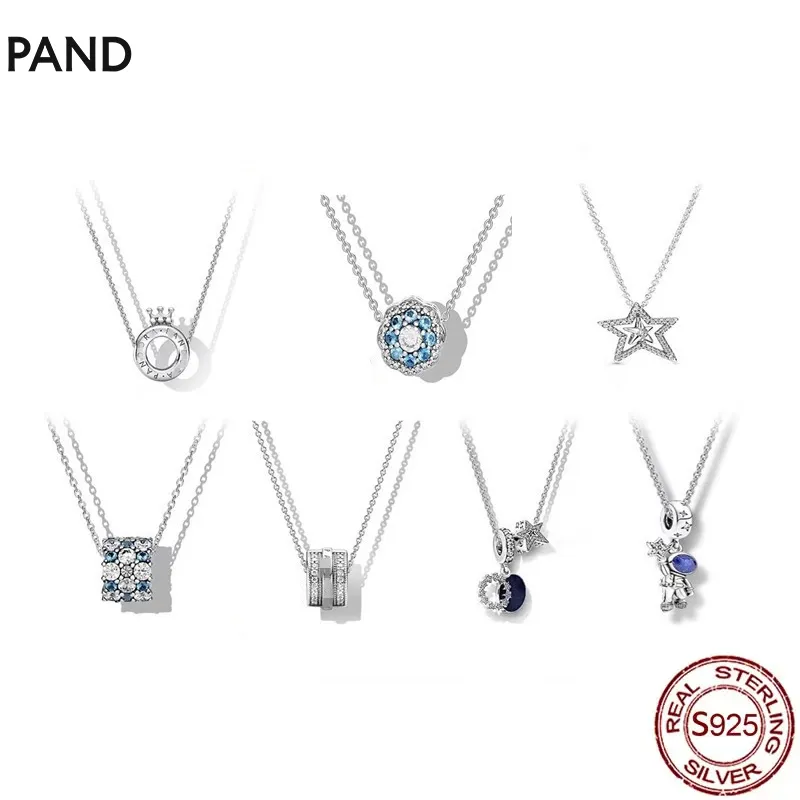 925 Sterling Zilveren Diamond Ketting Hanger Keten Luxe Voor Vrouwen Originele Mode-sieraden Gift