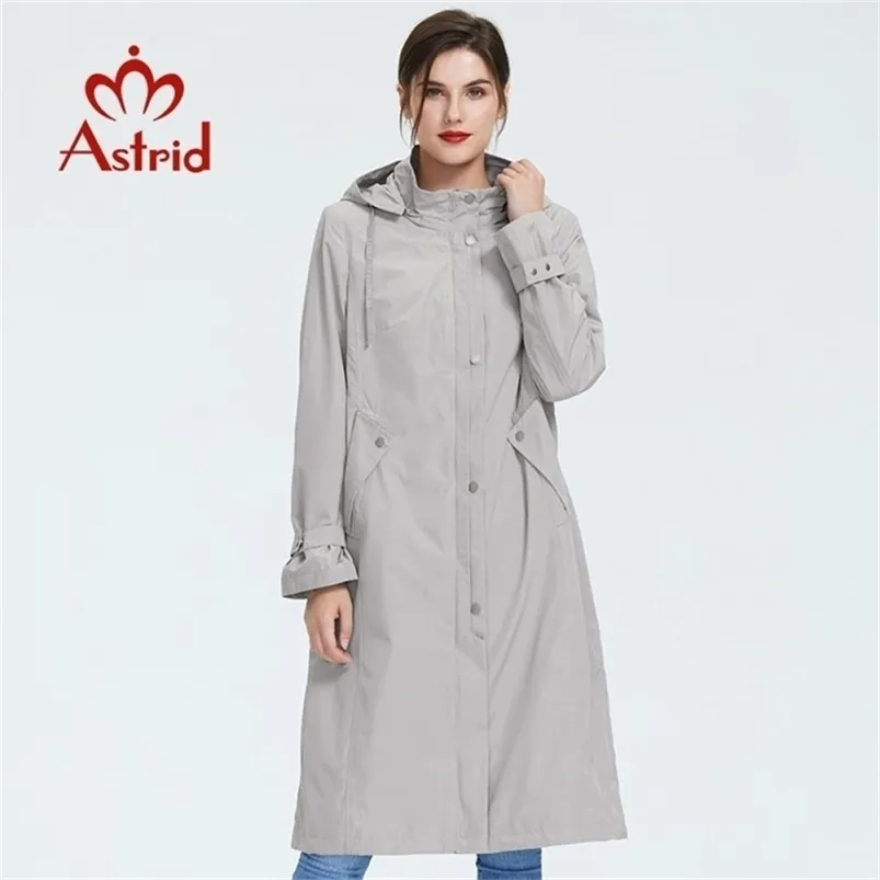 Astrid Women Trench Coat Big Size Spring Fashion Long Wind Breaker Solid Color Winddicht Temperament Women Coat LJ201021