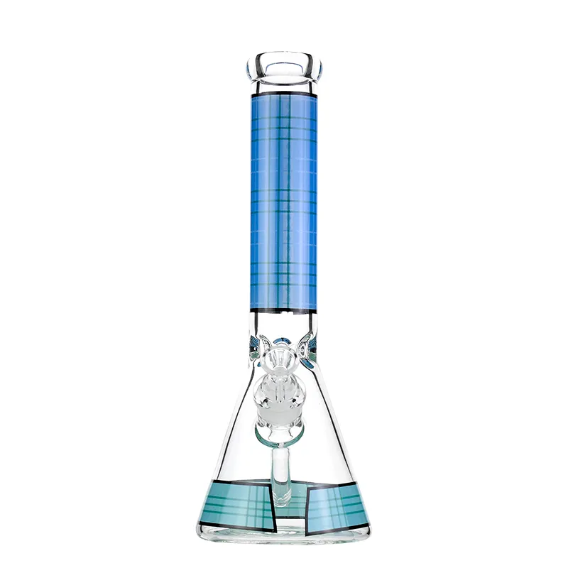 14.3-Inch Light Blue Beaker Glass Bong: Cool Horizon, Diffused Downstem Percolator, 14mm Female Joint