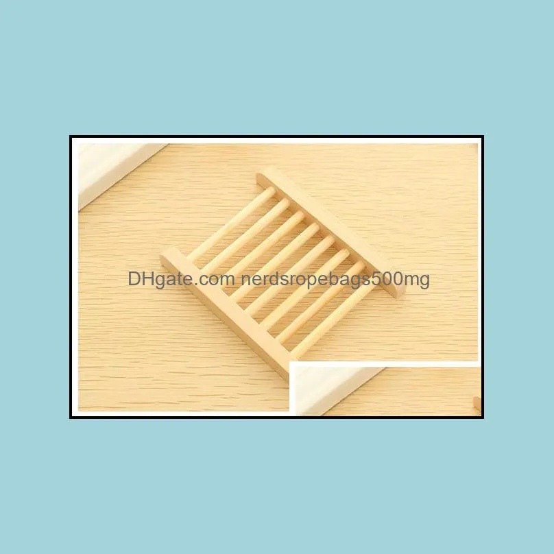 200pcs Natural Wood Soap Tray Saver Dish Rack Deck Dish Holder Shower Plate Box Home Wash Bathroom Decor