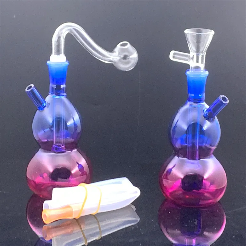 with 10mm oil bowl or tobacco bowl accessories rainbow color glass dab rig mini glass bubbler bongs and Herb tobacco water pipes hookah