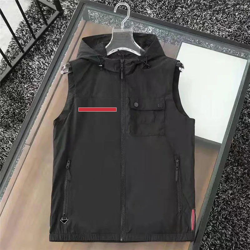 Giacche da uomo di alta qualità Gilet da uomo Cappotti senza maniche Primavera Autunno Outwears Giacca Gilet giacca a vento in bianco e nero con Budge Designer