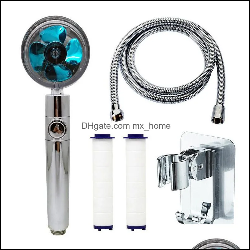 Pressurized Bathroom Shower Multicolor High Pressure Propeller Fan Showers Nozzle Hotel Household Goods WH0044