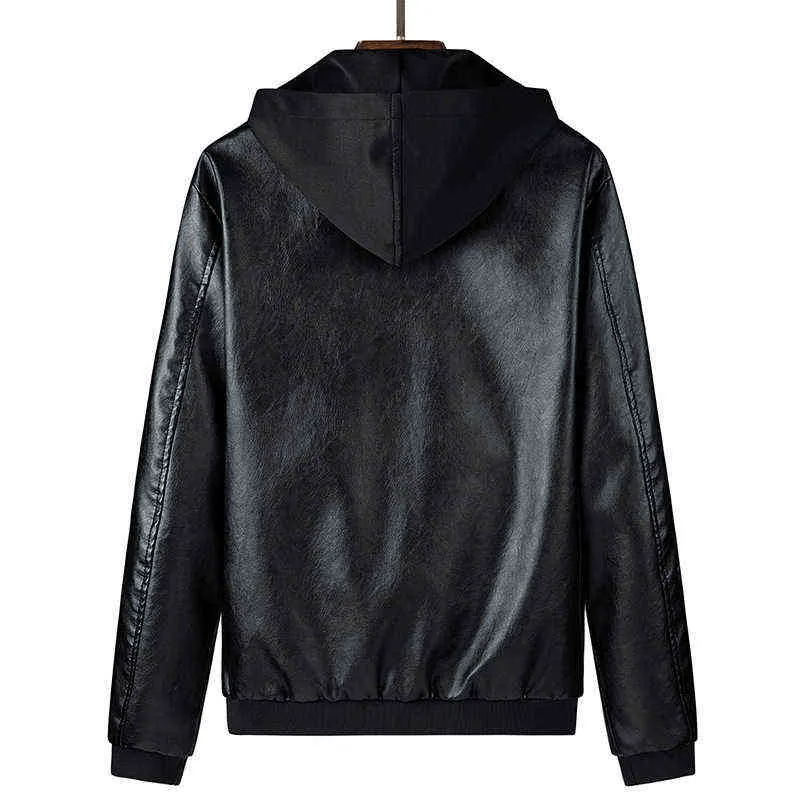 DHgate.com:Oversized Mens Pu Leather Jacket, Hooded Faux