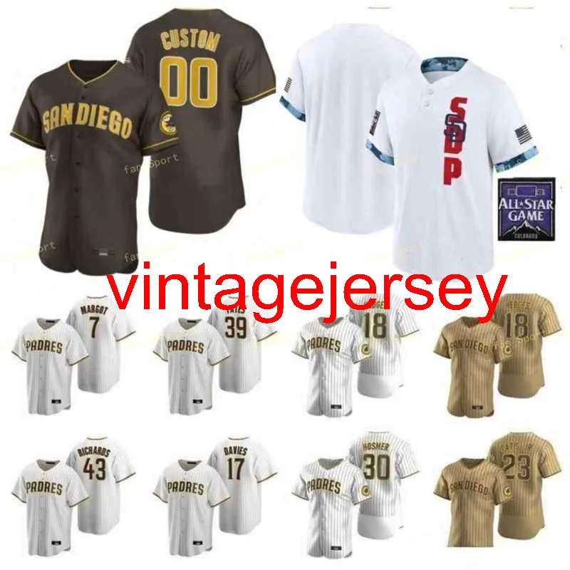 2021 All-Star Game Baseball Jerseys 27 Keone Kela 7 Ha-Seong Kim 29 Dinelson Lamet 13 Manny Machado 3 Horge Mateo Custom