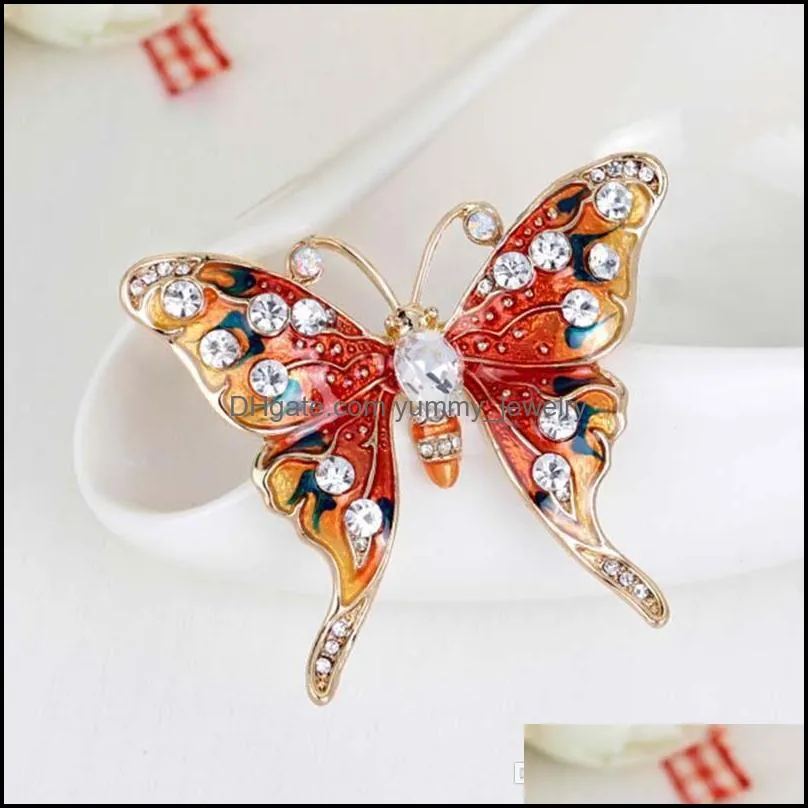 Christmas Gift Luxury Butterfly Brooch Suit Scarf Clip Women Dress Wedding Bridal Lapel Pin Party Jewelry rhinestone brooch