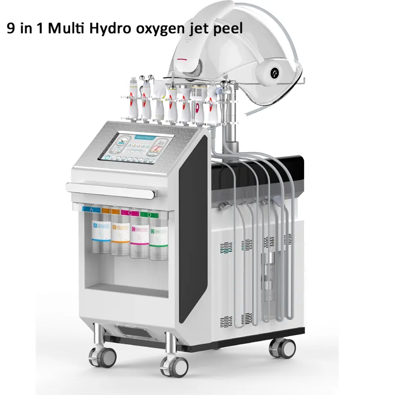 11 in 1 Hydro Dermoabrasione Aqua viso acqua ossigeno Jet Peel LED PDT maschera bio galvanico ad alto polimero martello spa macchina per la cura della pelle