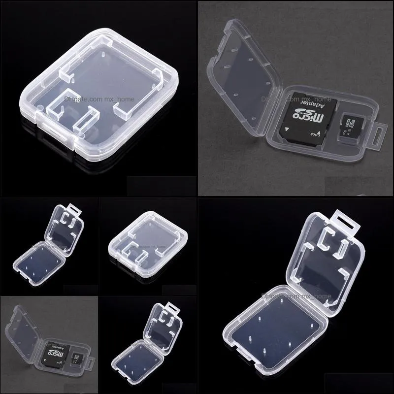 Transparent Clear Standard SD SDHC Memory Card Case Holder Box Storage Carry Storage Box for SD TF Card 850PCS