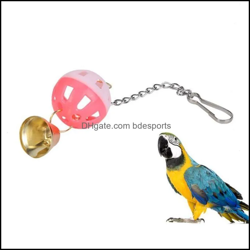 Parrot Toys Pet Bird Parakeet Climb Bite Chew Hanging Swing Bell Ball Toy