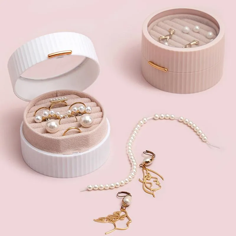 Portable Earring Storage Box Bracelet Necklace Jewelry Gift Ring Boxs Multifunctional Women`s Holiday Gifts WH0555