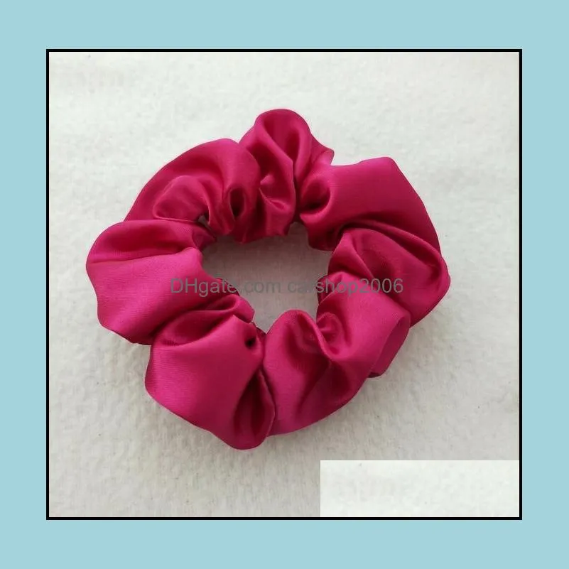 Women Silk Scrunchie Elastic Handmade Multicolor Hair Band Ponytail Holder Headband Accessories 42 colors