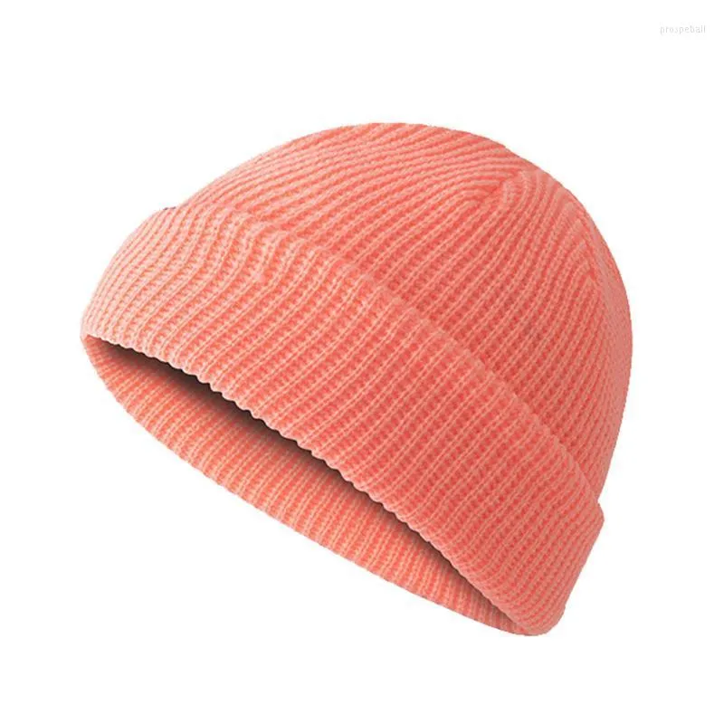 Beanie/Skull Caps stickade hattar för kvinnor män beanie hatt vinter retro brimfri baggy melon cap muff dockare fiskare mössa män#p2 pro22