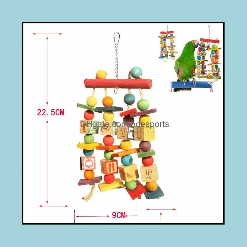 Parrot Toys Large Wood Bird Parrots Pet Perroquet Letters Loofah Toy Swing Climbing Ladder Pets Accessories Toy