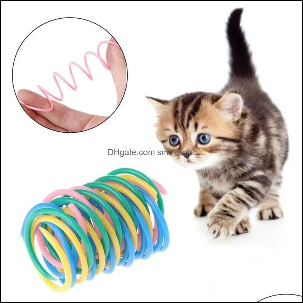 Sublimation Kitten Cat Interesting Toys Spring Toy Colorful Springs Toy Coil Spiral Pet Intera Wide Durable Heavy Gauge