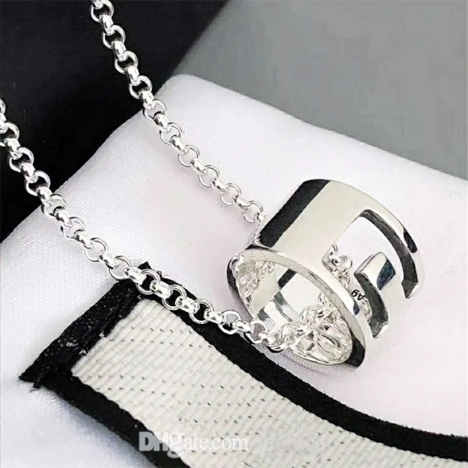 Pendentifs classiques or amour collier Designer AG 925 mode argent plaqué lettre luxe simple coeur titane amoureux Saint Valentin chaîne bijoux femme hommes mariage