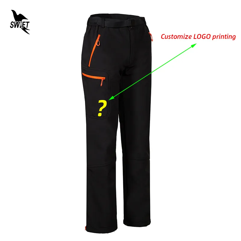 Customize Camping Hiking Softshell Pants Men Waterproof Winter Thermal Fleece Trousers Outdoor Trekking Mountain Clothing 220613