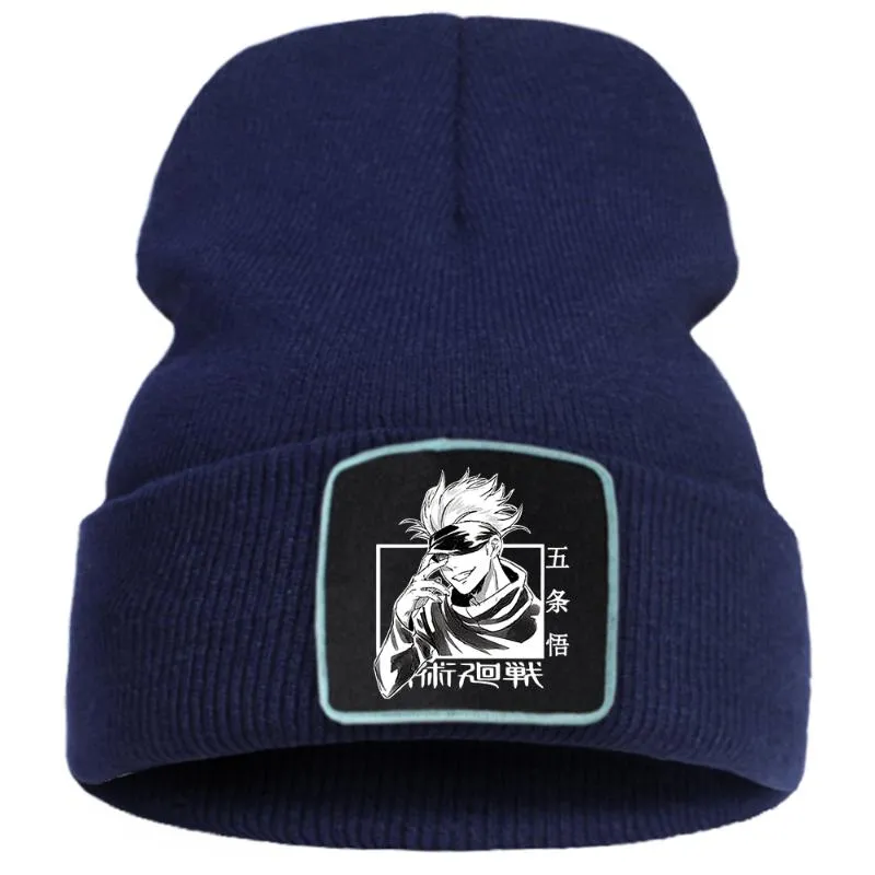 Berets Hat Winter Gojo Satoru Jujutsu Kaisen Balaclava Beanie Knitted