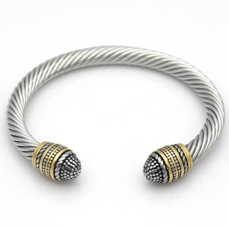 Fashion Men Women High Quality Metal Twisted Cable Wire Bracelet Bangles Glamour Party Prom Jewelry 220716