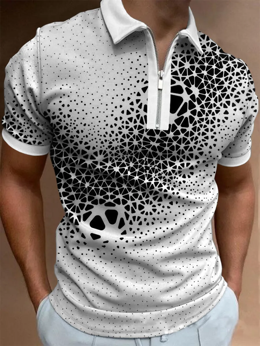 Fabrika Direct Style Üst Kıyafet Polo Kavur Yeni Gündelik Kısa Kollu 3D Desen Günlük Yaz T-Shirt