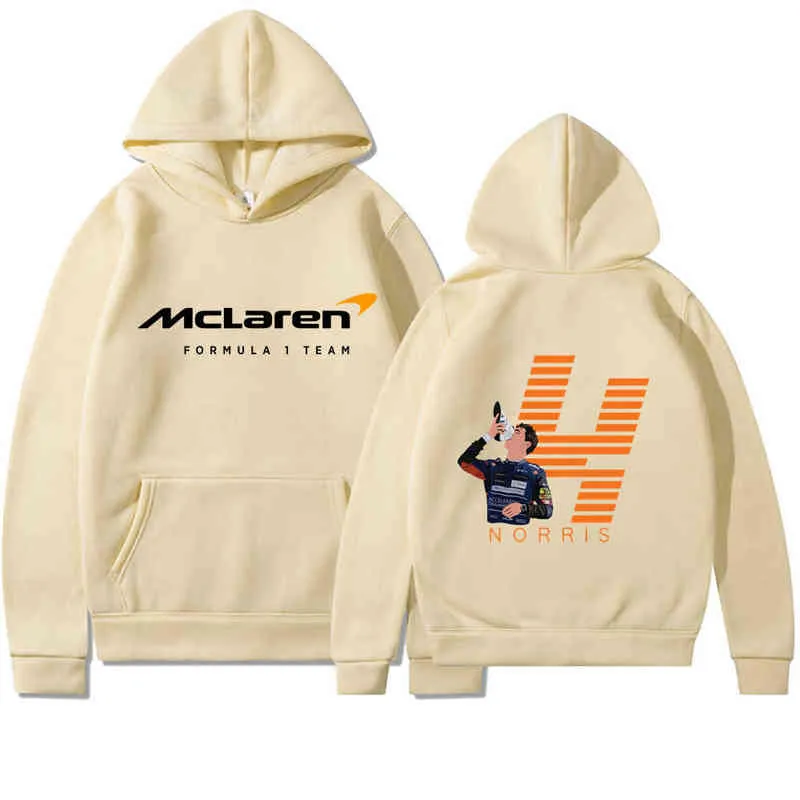 Erkek Hoodies Sweatshirts F1 McLaren Takım Hayranları Hayranlar Mens Hoodies Kış Formül Bir Yarışmacı Lando Norris Hoodie Takım Erkekler/Kadın Büyük Boy Hoodies Giyim Z230726